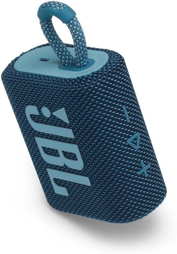 JBL GO 3 Wireless Bluetooth Portable Speaker with Integrated Loop for Travel with USB C Charging Cable
