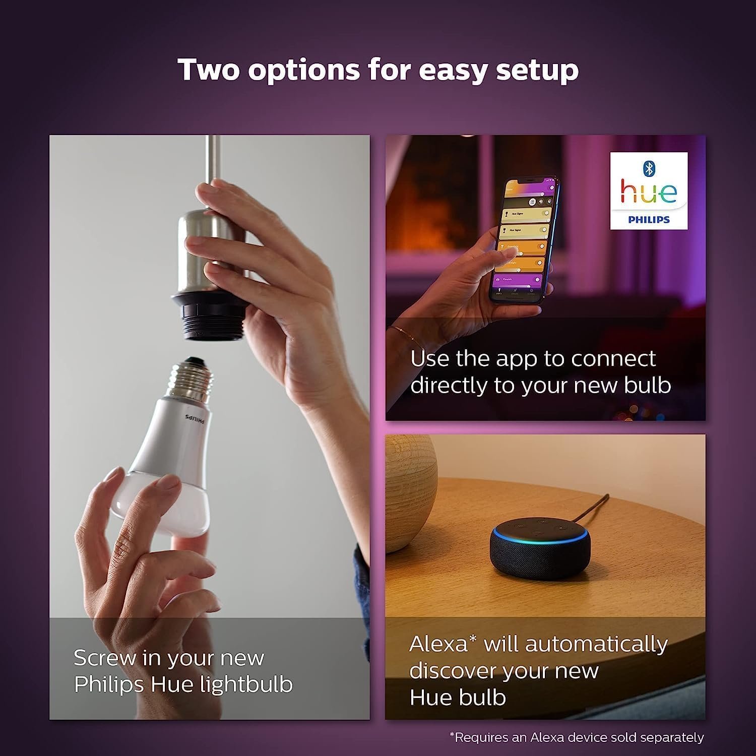 Philips Hue White & Colour Ambiance Smart Spotlight 3-Pack - 350 Lumens LED GU10 | Voice Control with Alexa, Google Assistant & Apple HomeKit